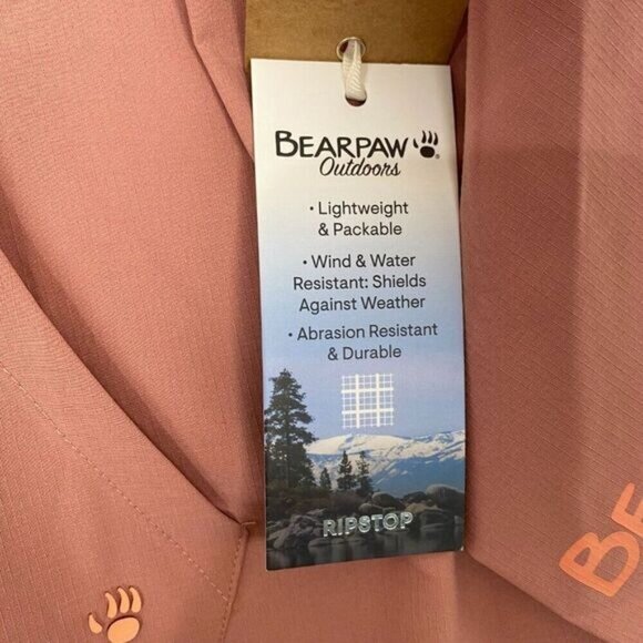 Bearpaw Womens Packable Windbreaker Jacket  Zip Neck water-resistant Medium New - Picture 5 of 16